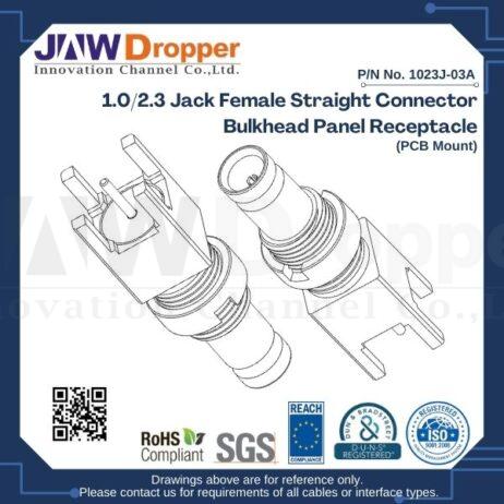 1.0/2.3 Jack Female Straight Connector Bulkhead Panel Receptacle (PCB Mount)