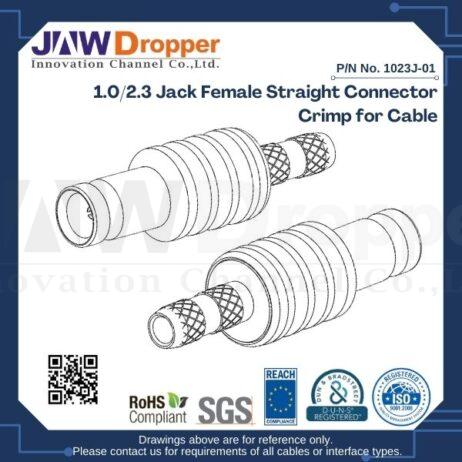 1.0/2.3 Jack Female Straight Connector Crimp for Cable