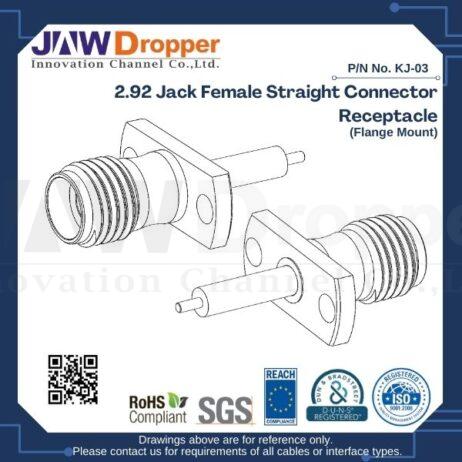 2.92 Jack Female Straight Connector Receptacle (Flange Mount)