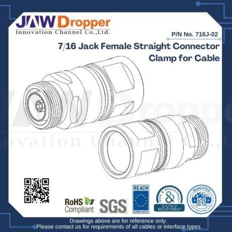 7/16 Jack Female Straight Connector Clamp for Cable