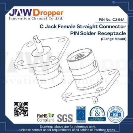 C Jack Female Straight Connector PIN Solder Receptacle (Flange Mount)