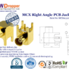 MCX Jack Female Right Angle PCB Coaxial Connector 50 ohms