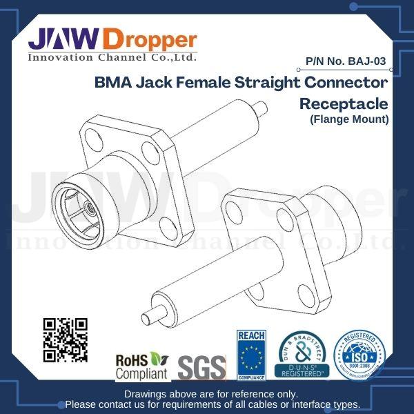 BMA Jack Female Straight Connector Receptacle (Flange Mount)