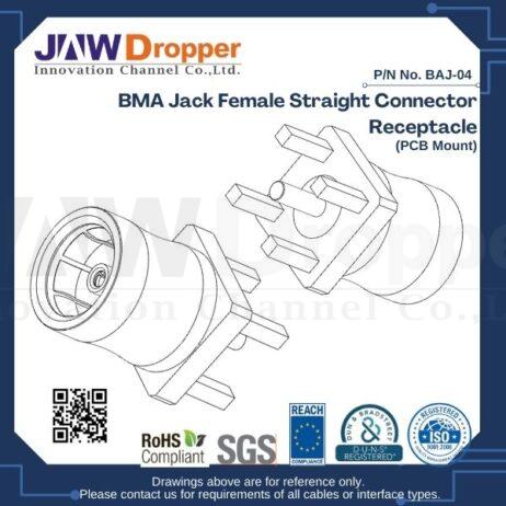 BMA Jack Female Straight Connector Receptacle (PCB Mount)