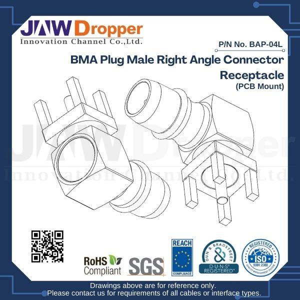 BMA Plug Male Right Angle Connector Receptacle (PCB Mount)