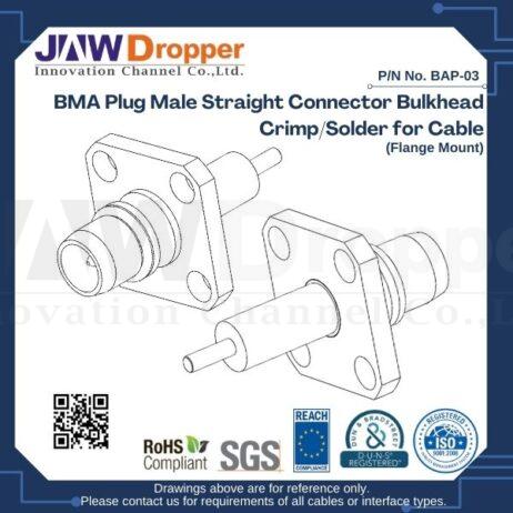 BMA Plug Male Straight Connector Receptacle (Flange Mount)