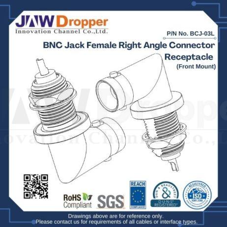 BNC Jack Female Right Angle Connector Receptacle (Front Mount)