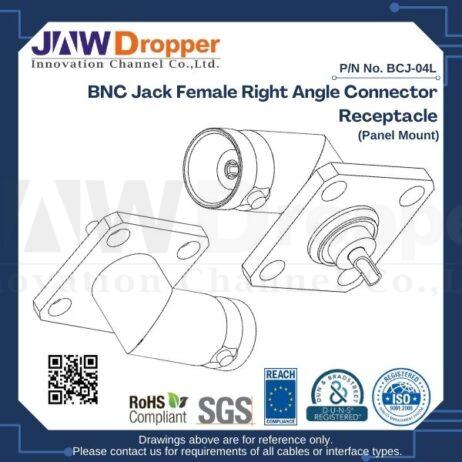 BNC Jack Female Right Angle Connector Receptacle (Panel Mount)