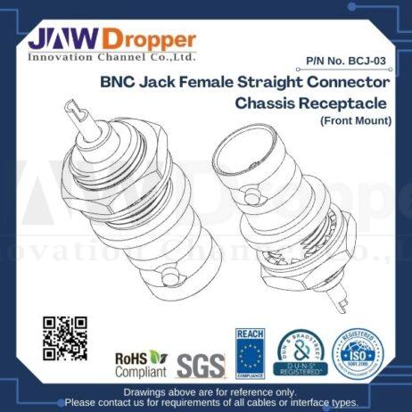 BNC Jack Female Straight Connector Chassis Receptacle (Front Mount)