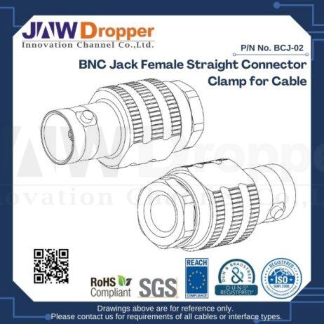 BNC Jack Female Straight Connector Clamp for Cable