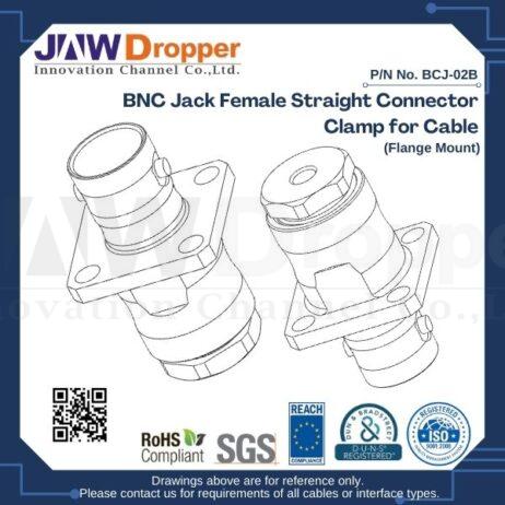 BNC Jack Female Straight Connector Clamp for Cable (Flange Mount)