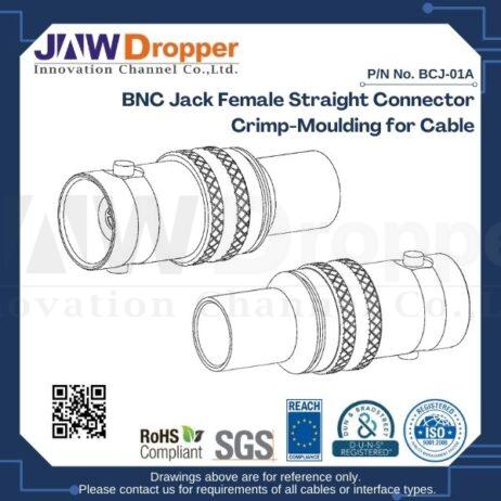 BNC Jack Female Straight Connector Crimp-Moulding for Cable