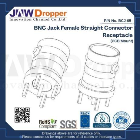BNC Jack Female Straight Connector Receptacle (PCB Mount)