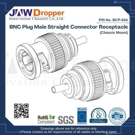 BNC Plug Male Straight Connector Receptacle (Chassis Mount)