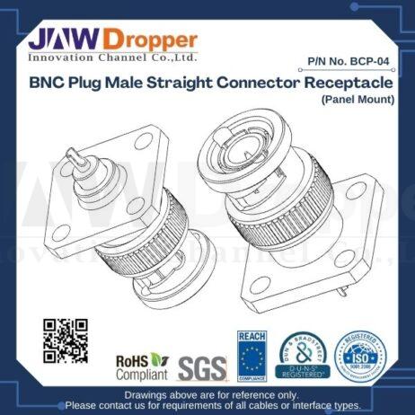 BNC Plug Male Straight Connector Receptacle (Panel Mount)