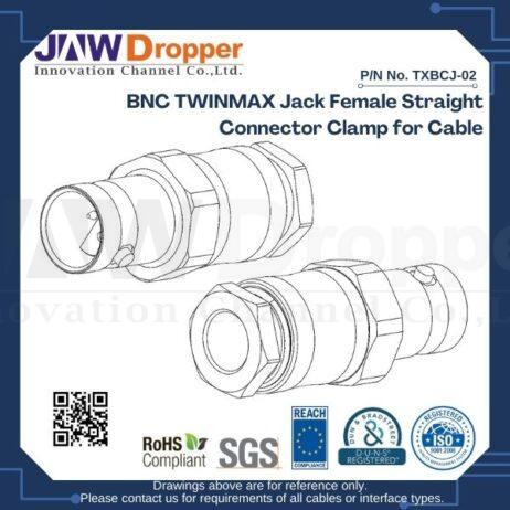 BNC TWINMAX Jack Female Straight Connector Clamp for Cable