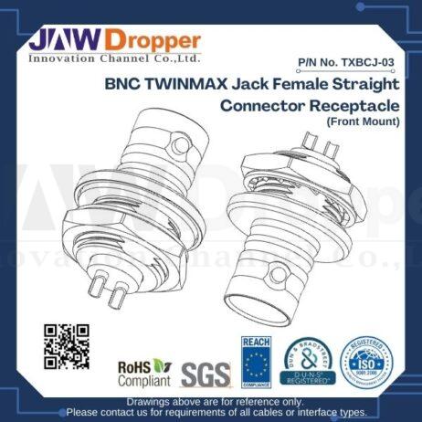 BNC TWINMAX Jack Female Straight Connector Receptacle (Front Mount)