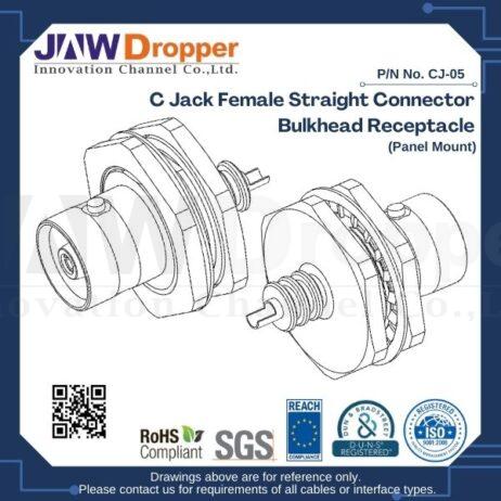 C Jack Female Straight Connector Bulkhead Receptacle (Panel Mount)