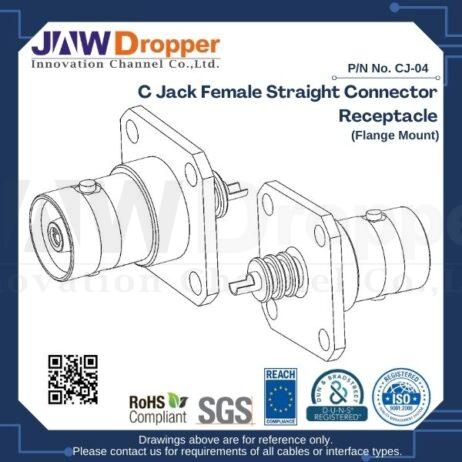 C Jack Female Straight Connector Receptacle (Flange Mount)