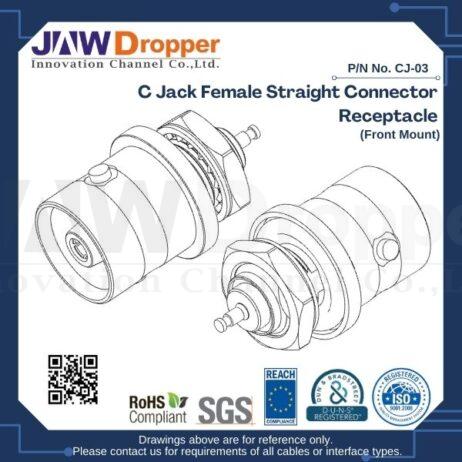 C Jack Female Straight Connector Receptacle (Front Mount)