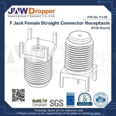 F Jack Female Straight Connector Receptacle (PCB Mount)