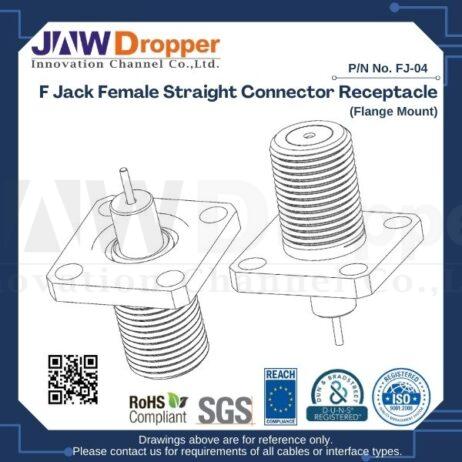 F Jack Female Straight Connector Receptacle (Flange Mount)