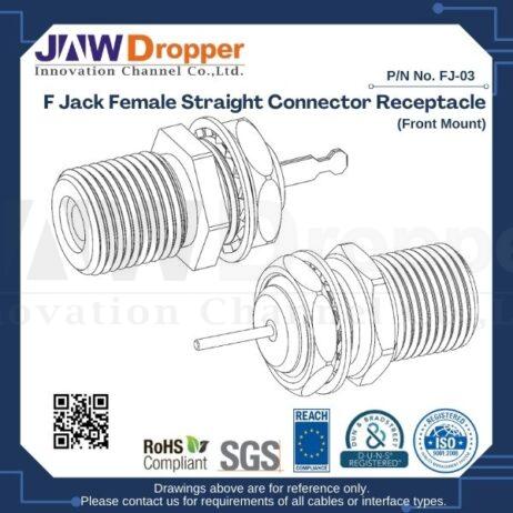 F Jack Female Straight Connector Receptacle (Front Mount)