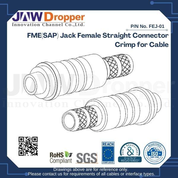 FME(SAP) Jack Female Straight Connector Crimp for Cable