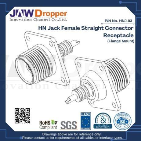HN Jack Female Straight Connector Receptacle (Flange Mount)