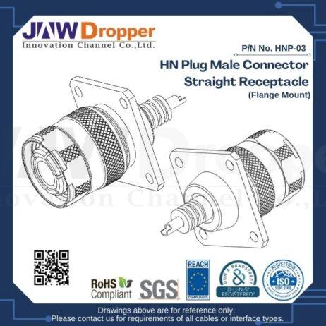 HN Plug Male Connector Straight Receptacle (Flange Mount)