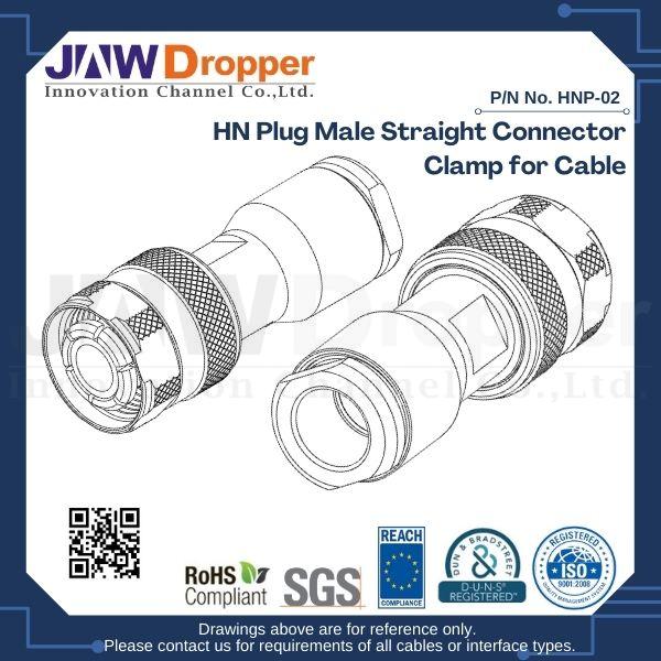 HN Plug Male Straight Connector Clamp for Cable