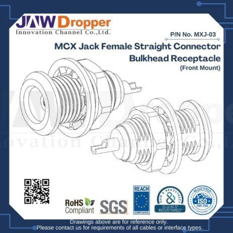 MCX Jack Female Straight Connector Bulkhead Receptacle (Front Mount)