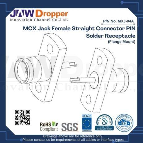 MCX Jack Female Straight Connector PIN Solder Receptacle (Flange Mount)