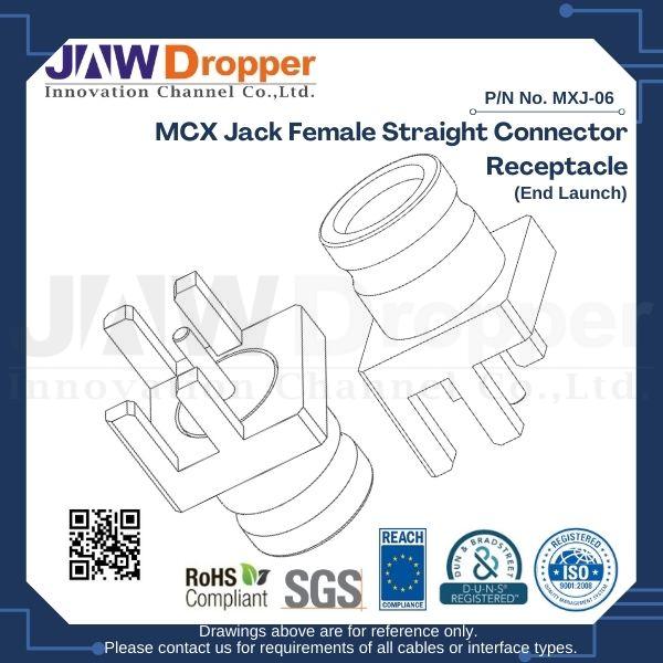 MCX Jack Female Straight Connector Receptacle (End Launch)