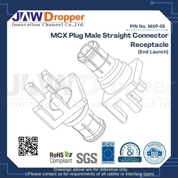 MCX Plug Male Straight Connector Receptacle (End Launch)