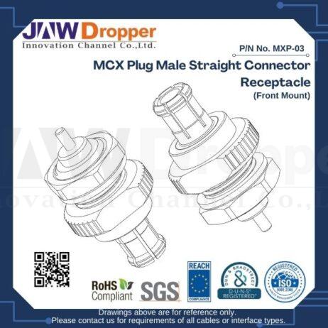 MCX Plug Male Straight Connector Receptacle (Front Mount)