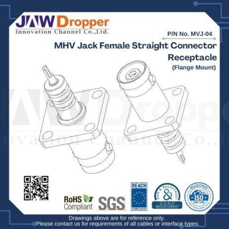 MHV Jack Female Straight Connector Receptacle (Flange Mount)