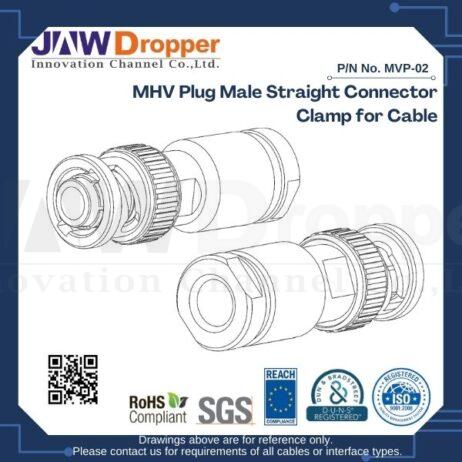 MHV Plug Male Straight Connector Clamp for Cable