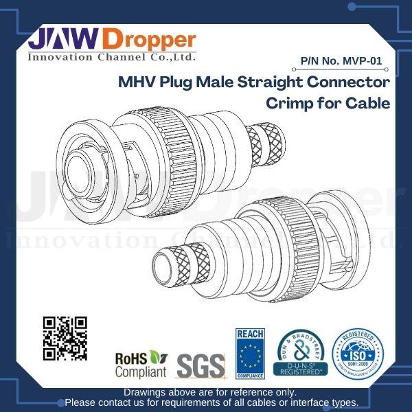 MHV Plug Male Straight Connector Crimp for Cable