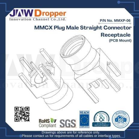 MMCX Plug Male Straight Connector Receptacle (PCB Mount)