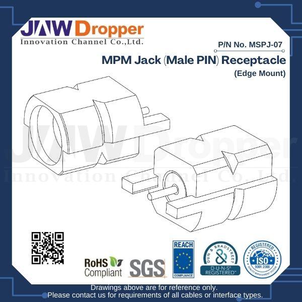 MPM Jack (Male PIN) Receptacle (Edge Mount)
