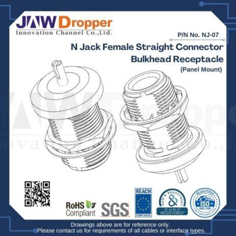 N Jack Female Straight Connector Bulkhead Receptacle (Panel Mount)