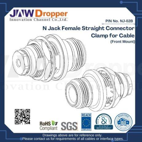 N Jack Female Straight Connector Clamp for Cable (Front Mount)
