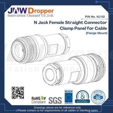 N Jack Female Straight Connector Clamp Panel for Cable (Flange Mount)