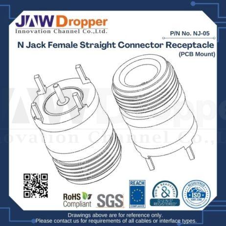 N Jack Female Straight Connector Receptacle (PCB Mount)