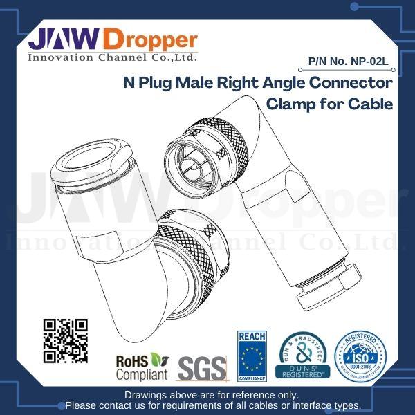 N Plug Male Right Angle Connector Clamp for Cable