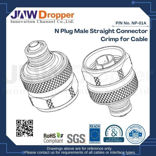 N Plug Male Straight Connector Crimp for Cable