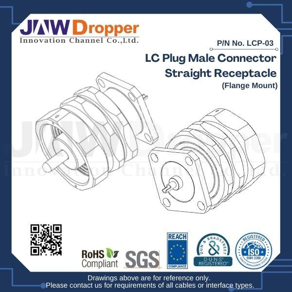 LC Plug Male Connector Straight Receptacle (Flange Mount)