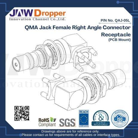 QMA Jack Female Right Angle Connector Receptacle (PCB Mount)