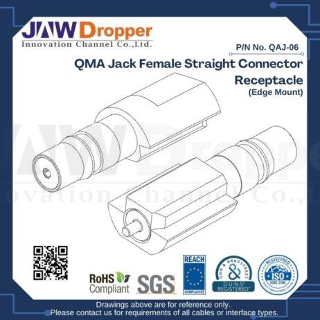 QMA Jack Female Straight Connector Receptacle (Edge Mount)
